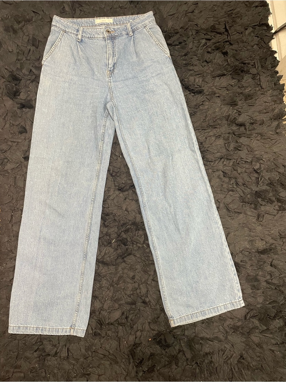 Mango Light Blue Denim Jeans with Contrast Stitching